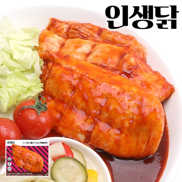 인생닭 소스담은 통 닭가슴살 떡볶이맛 130g 10팩