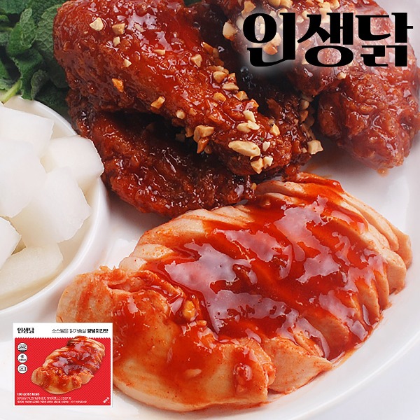 인생닭 소스담은 닭가슴살 슬라이스 양념치킨맛 130g 10팩