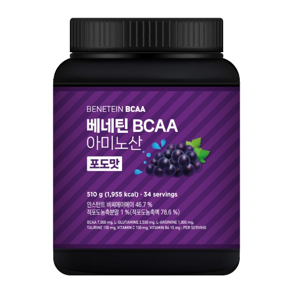 베네틴 BCAA 7000 필수 아미노산 보충제 포도맛 510g